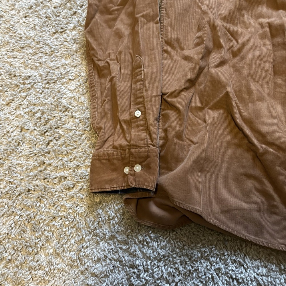 Barbour Men's Ramsey Corduroy Tailored Fit Shirt Size L Sandstone Long Sleeve - Picture 3 of 9